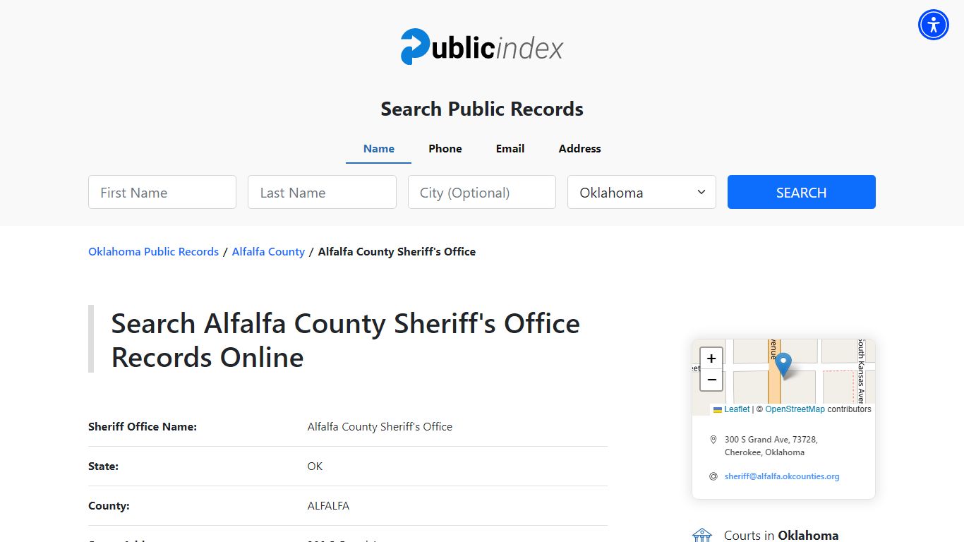 Alfalfa County Sheriff's Office - Alfalfa - Oklahoma - TPI - ThePublicIndex